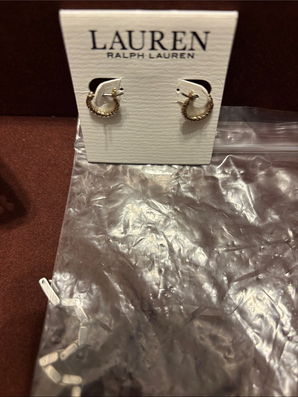 Lauren Ralph Lauren Twisted Rope Mini Hoop Earrings Gold NWT